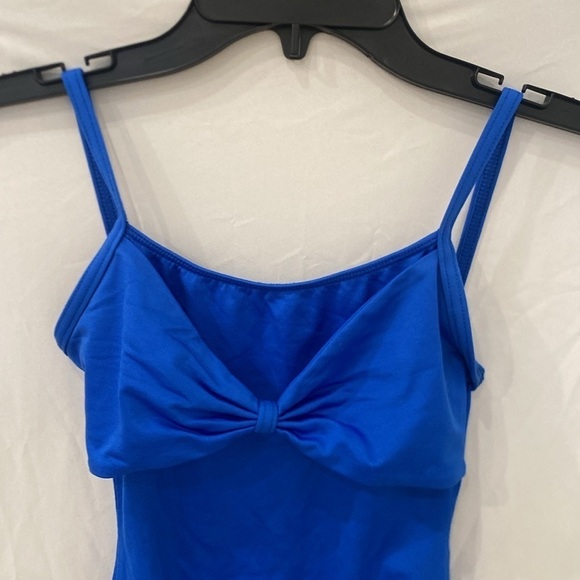 Motion Wear Camisole Leotard with bow in front Size Petite Adult royal blue - Picture 2 of 4
